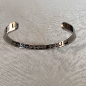 Silver cuff bracelet with granddaughter inscription